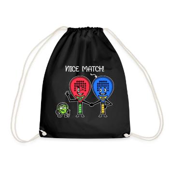 Padelteam Padel Spieler Ball Statement Racket - Turnbeutel - Schwarz - Vorne