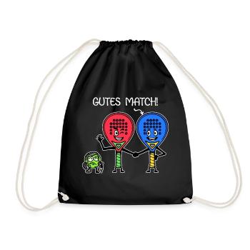 Schläger Padelteam Spieler Padel Bälle Statement - Turnbeutel - Schwarz - Vorne
