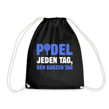 Spieler Padel Tennis Statement Spieler Training - Turnbeutel - Schwarz - Vorne