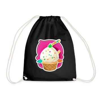 Eis, Eiscreme - Drawstring Bag - black - Front