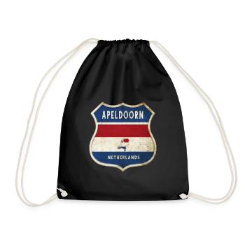 Apeldoorn Netherlands coat of arms design - Drawstring Bag - black - Front