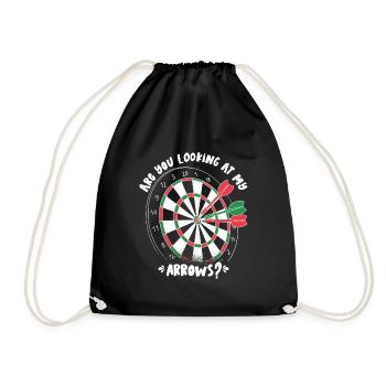Dart Kneipen Design - Turnbeutel - Schwarz - Vorne