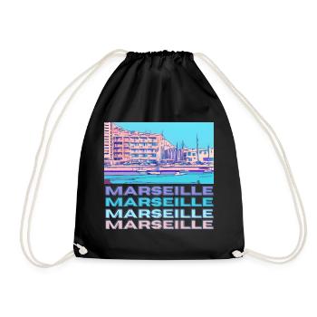 Marseille - Turnbeutel - Schwarz - Vorne