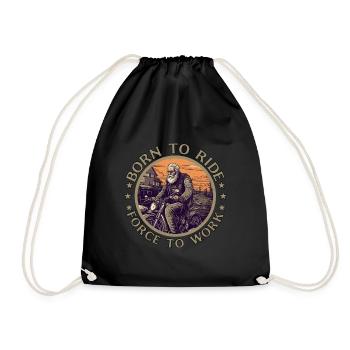 Cooler alter Biker Opa - Motorrad Opa Geschenkidee - Turnbeutel - Schwarz - Vorne