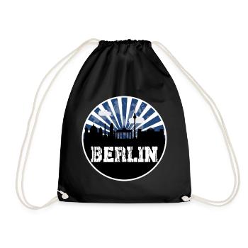 Berlin Skyline Blue Hour - Drawstring Bag - black - Front