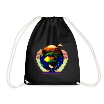 The Earth in all its states - Drawstring Bag - black - Front