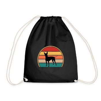 American Hairless Terrier Dog Silhouette Retro - Sac de sport léger - noir - Devant