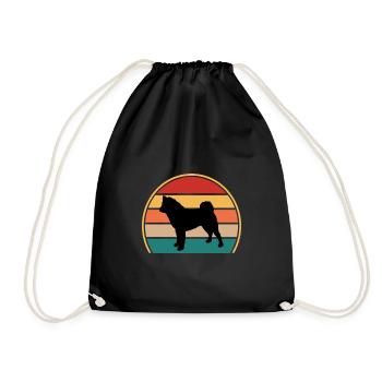 American Akita Dog Lover Silhouette Vintage Sunset - Sac de sport léger - noir - Devant