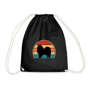 American Eskimo Dog Love Silhouette Vintage Sunset - Sac de sport léger - noir - Devant
