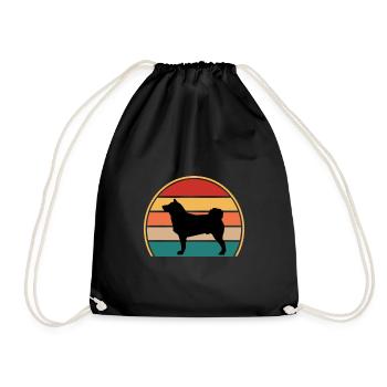 Akita Dog Silhouette Vintage Sunset pour les amoureux des chiens - Sac de sport léger - noir - Devant