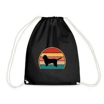 Basset Griffon Vendeen Petit Dog Silhouette Retro - Turnbeutel - Schwarz - Vorne