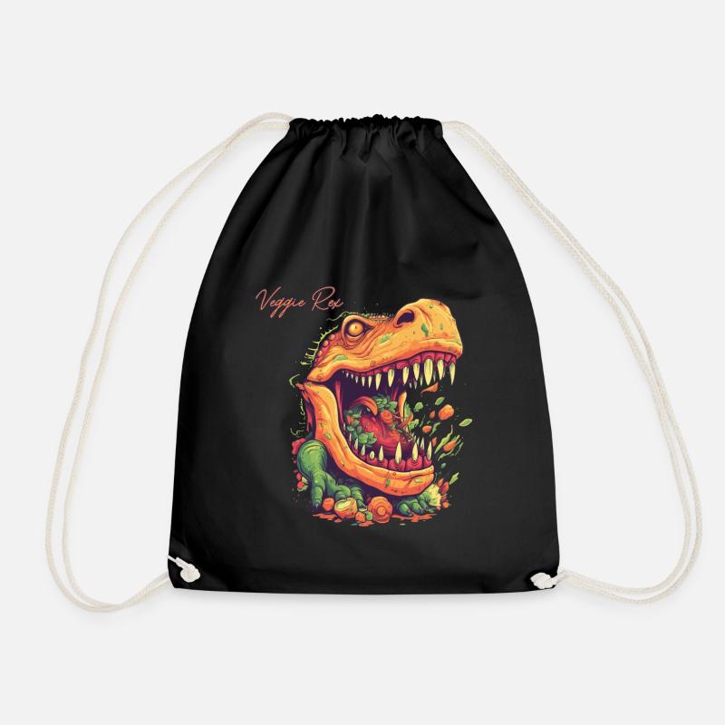Veggie Rex - Drawstring Bag - black