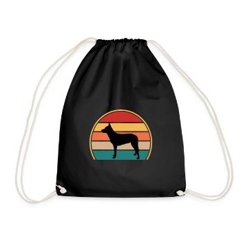 Belgischer Schäferhund Tervuren Hundesilhouette Retro - Turnbeutel - Schwarz - Vorne