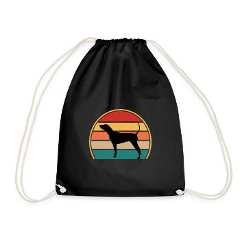 Noir Et Tan Coonhound Chien Silhouette Rétro Soleil - Sac de sport léger - noir - Devant