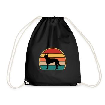 Berger Belge Malinois Chien Silhouette Rétro - Sac de sport léger - noir - Devant