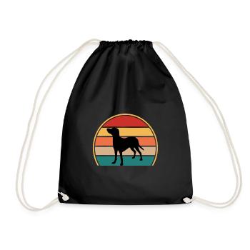 Bleu De Gascogne Petit Dog Silhouette Retro Sunset - Turnbeutel - Schwarz - Vorne