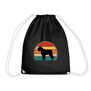 Bouvier Des Flandres Dog Silhouette Retro Coucher de Soleil - Sac de sport léger - noir - Devant
