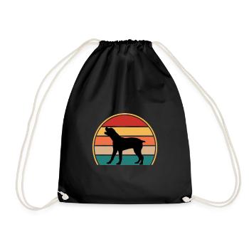 Boerboel Dog Lover Silhouette Vintage Sunset - Drawstring Bag - black - Front