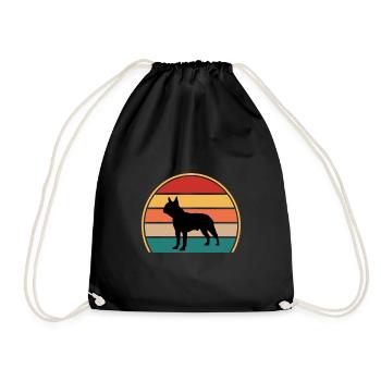 Boston Terrier Dog Lover Silhouette Vintage Sunset - Sac de sport léger - noir - Devant