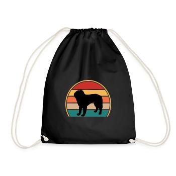 Bosnische grobhaariger Jagdhund Silhouette Retro - Turnbeutel - Schwarz - Vorne