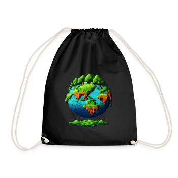 DreamEarth - Drawstring Bag - black - Front