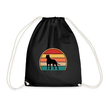 Amoureux des chiens brésiliens Silhouette Vintage Coucher de soleil - Sac de sport léger - noir - Devant