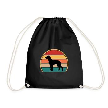 Chien Français Tricolore Chien Silhouette Rétro Soleil - Sac de sport léger - noir - Devant