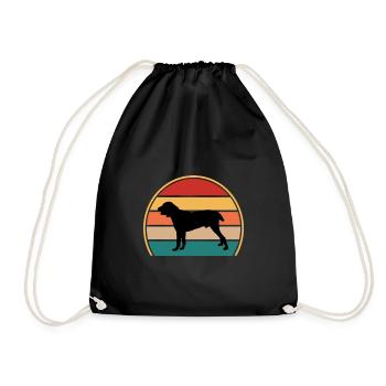 Chien de berger d’Asie centrale Silhouette Rétro Coucher de soleil - Sac de sport léger - noir - Devant
