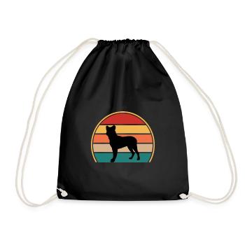 Cao Fila De Seo Miguel Dog Silhouette Retro Sunset - Sac de sport léger - noir - Devant