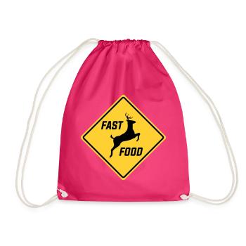 Fast Food Hirsch Lustige Jagdsaison - Turnbeutel - Fuchsia - Vorne