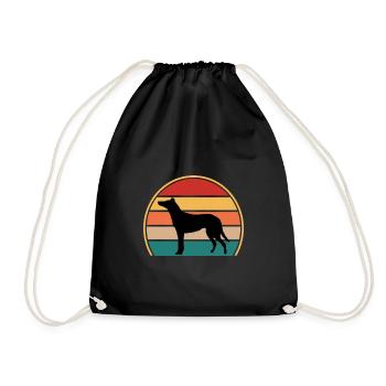 Collie lisse chien amant silhouette Vintage coucher de soleil - Sac de sport léger - noir - Devant