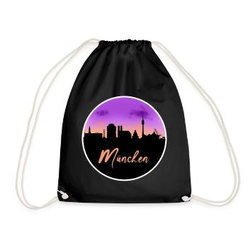 Munich Fine Skyline - Drawstring Bag - black - Front