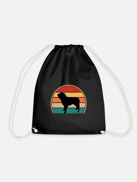 Niederländisch Smoushond Hund Liebe Silhouette Vintage Sonnenuntergang - Turnbeutel - Schwarz