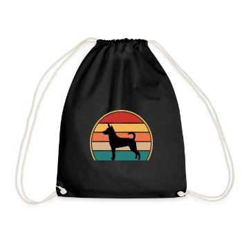 Decker Rat Terrier Dog Silhouette Retro Sunset - Sac de sport léger - noir - Devant