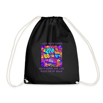 Math Games - Enter your brain with powerful puzzles - Drawstring Bag - black - Front