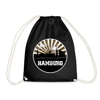 Hamburg Skyline Home Game - Drawstring Bag - black - Front
