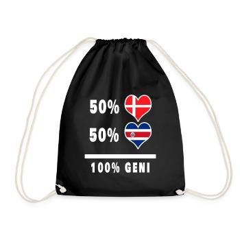 Costa Rica et Danemark 100% Genius Flag - Sac de sport léger - noir - Devant