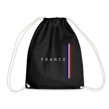 Flagge von Frankreich minimalistisches Design - Turnbeutel - Schwarz - Vorne