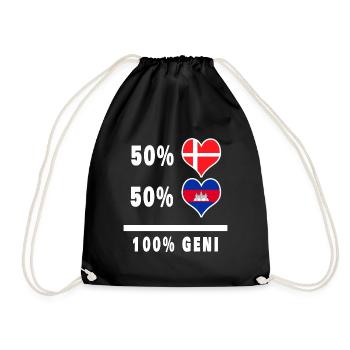 Cambodge et Danemark 100% drapeau de génie - Sac de sport léger - noir - Devant