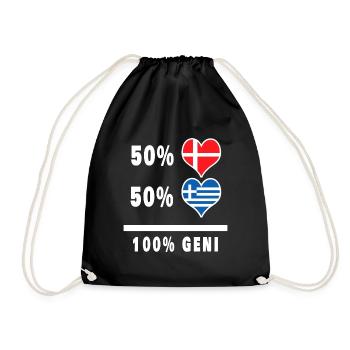 Grèce et Danemark 100% drapeau de génie - Sac de sport léger - noir - Devant