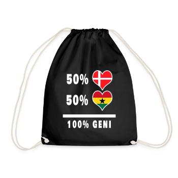 Drapeau 100% génie du Ghana et du Danemark - Sac de sport léger - noir - Devant