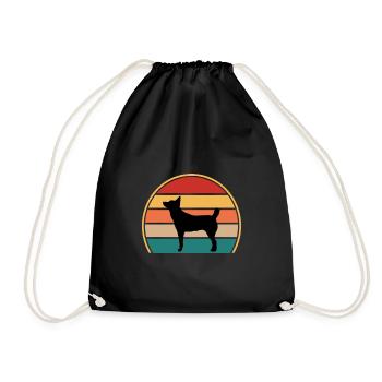 Lièvre Indian Dog Lover Silhouette Vintage Sunset - Sac de sport léger - noir - Devant