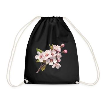 Pastel cherry blossoms - Drawstring Bag - black - Front