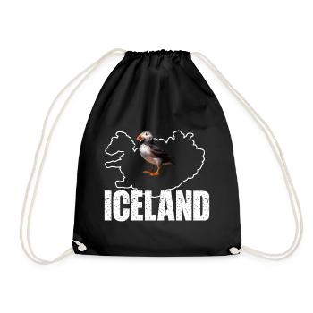 PUFFIN IN ICELAND - Drawstring Bag - black - Front