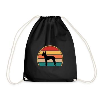 Mexikanischer haarloser Hundeliebhaber Silhouette Retro Sonnenuntergang - Turnbeutel - Schwarz - Vorne