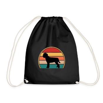 Lagotto Romagnolo Dog Love Silhouette Retro Sunset - Drawstring Bag - black - Front