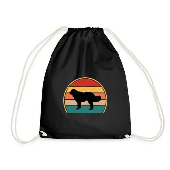 Landseer Dog Lover Silhouette Vintage Sunset - Sac de sport léger - noir - Devant