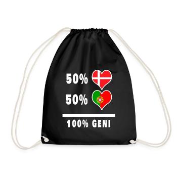 Portugal et Danemark 100% drapeau de génie - Sac de sport léger - noir - Devant