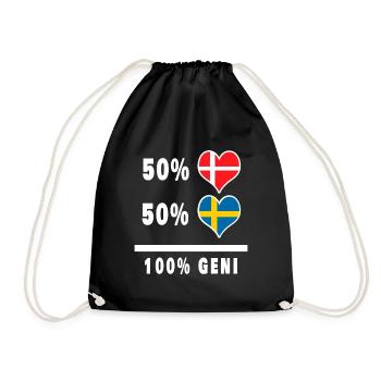 Drapeau 100% génie de la Suède et du Danemark - Sac de sport léger - noir - Devant