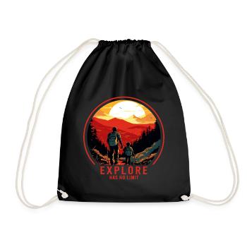 Wandern Wanderer Vater und Sohn Vatertag Geschenk - Turnbeutel - Schwarz - Vorne